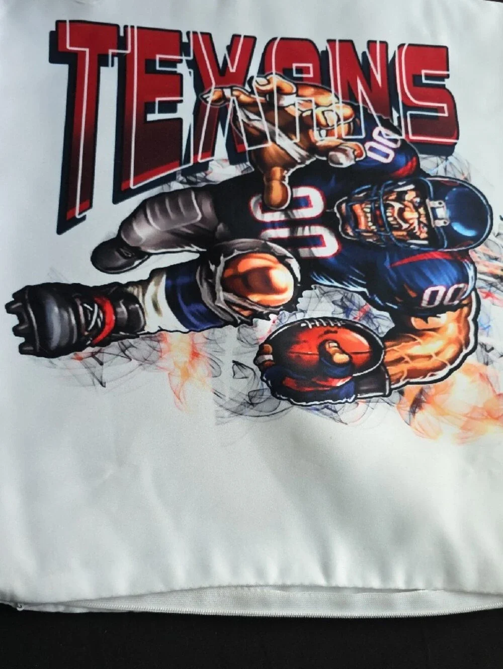 Cartoon Football Player Graph Throw Pillowcase - Red, Blue, White